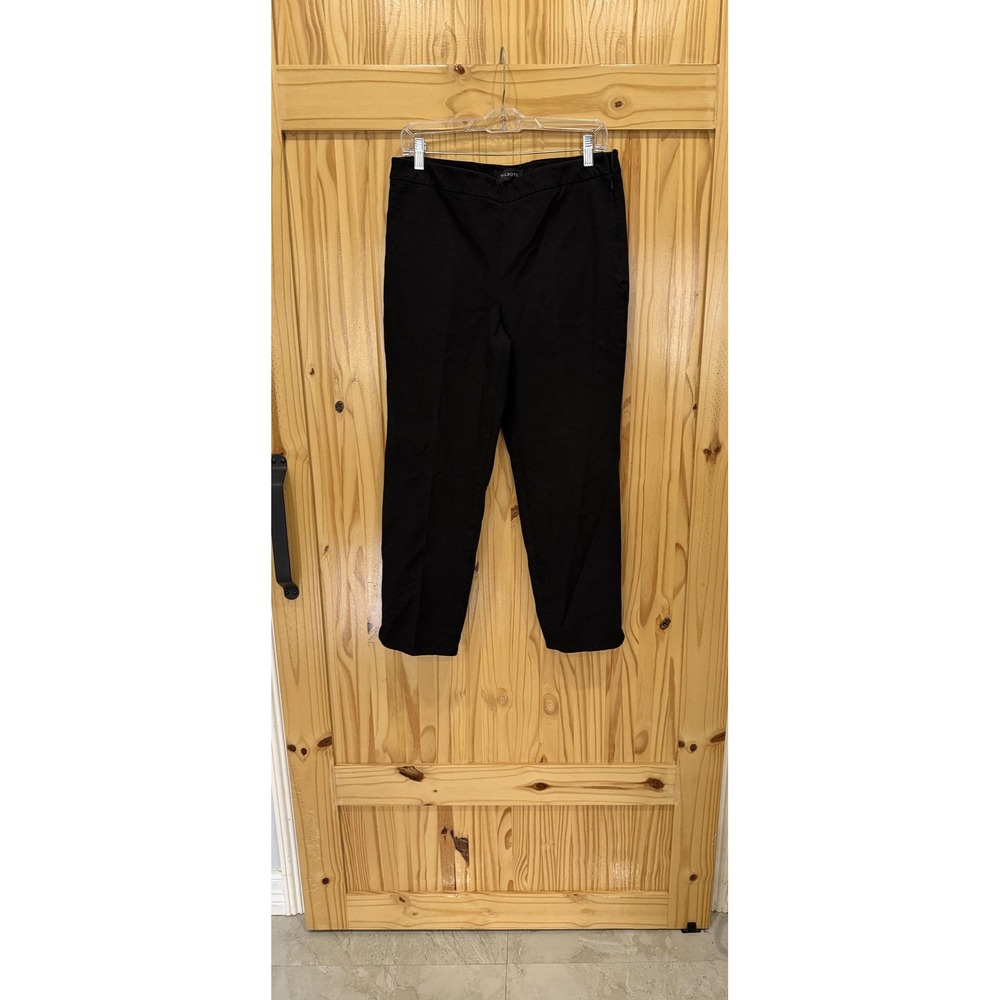 Talbots Chatham Ankle Pants Womens 10 Black Tapered Stretch Side Zip Twill